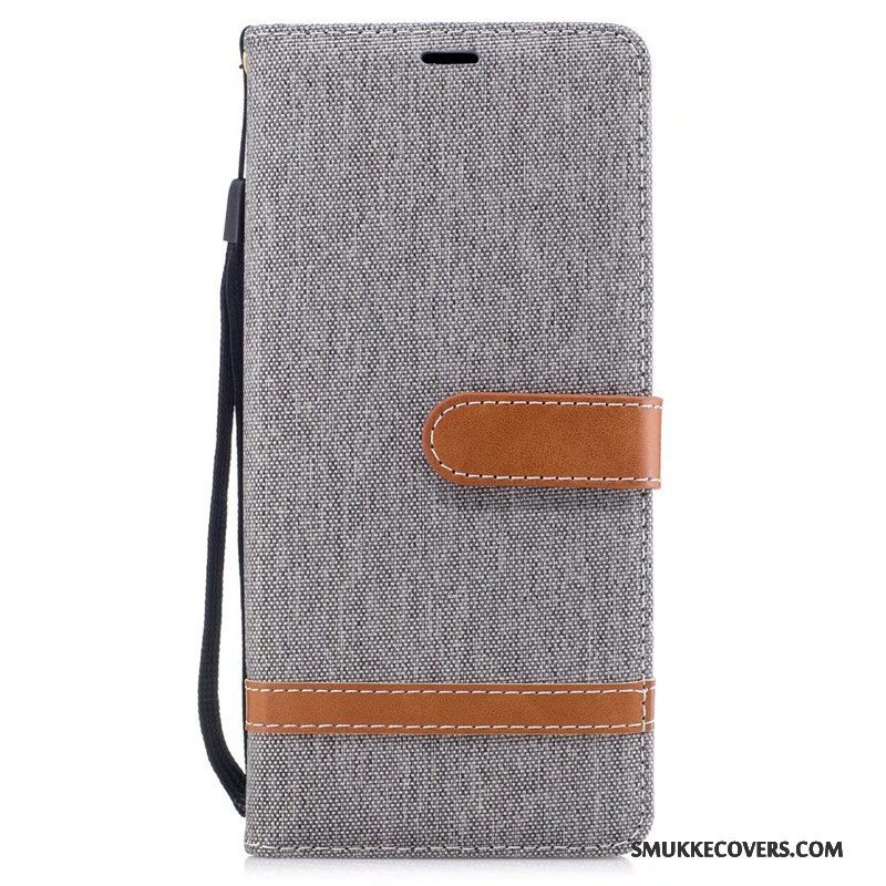 Etui Samsung Galaxy Note 8 Tasker Denim Trend, Cover Samsung Galaxy Note 8 Folio Rød