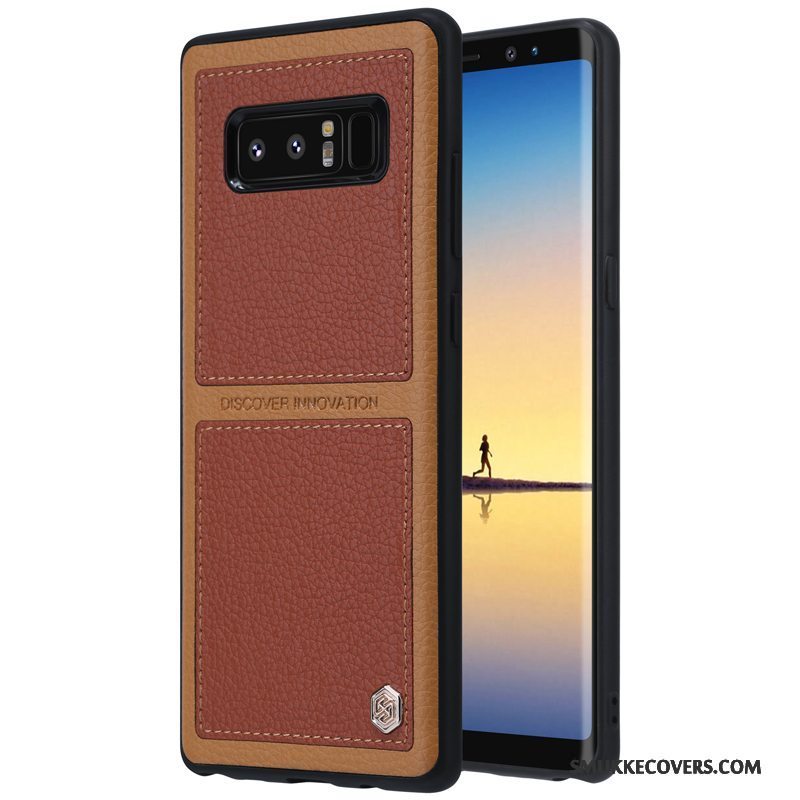 Etui Samsung Galaxy Note 8 Tasker Hård Business, Cover Samsung Galaxy Note 8 Blød Guld Anti-fald