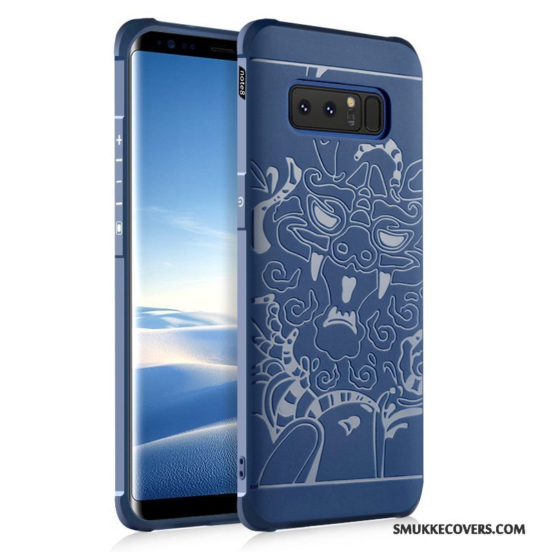 Etui Samsung Galaxy Note 8 Tasker Sort Trend, Cover Samsung Galaxy Note 8 Silikone Anti-fald Telefon