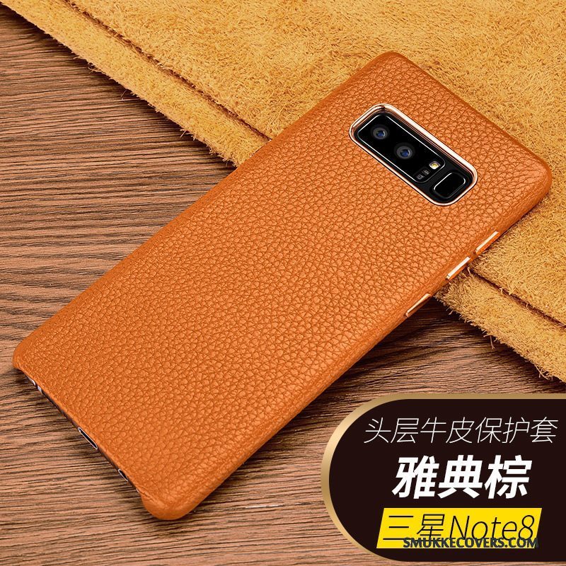 Etui Samsung Galaxy Note 8 Tasker Telefonbusiness, Cover Samsung Galaxy Note 8 Læder Sort Anti-fald