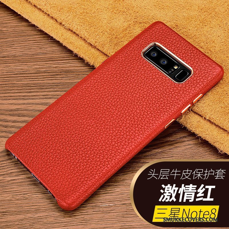 Etui Samsung Galaxy Note 8 Tasker Telefonbusiness, Cover Samsung Galaxy Note 8 Læder Sort Anti-fald