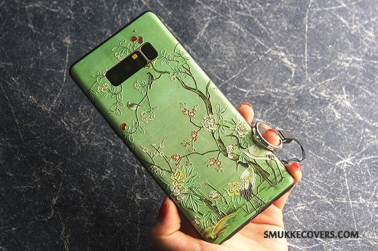 Etui Samsung Galaxy Note 8 Tasker Tynd Grøn, Cover Samsung Galaxy Note 8 Beskyttelse Anti-fald Telefon