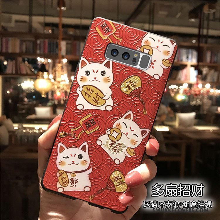 Etui Samsung Galaxy Note 8 Tasker Wealth Kat, Cover Samsung Galaxy Note 8 Silikone Telefonhængende Ornamenter