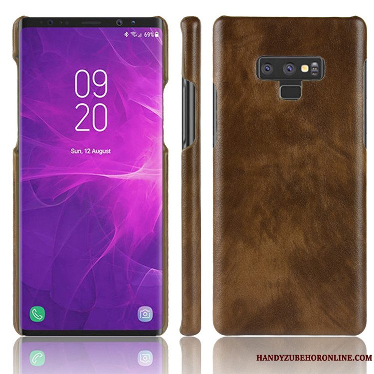 Etui Samsung Galaxy Note 9 Læder Anti-fald Hård, Cover Samsung Galaxy Note 9 Beskyttelse Rød Litchi