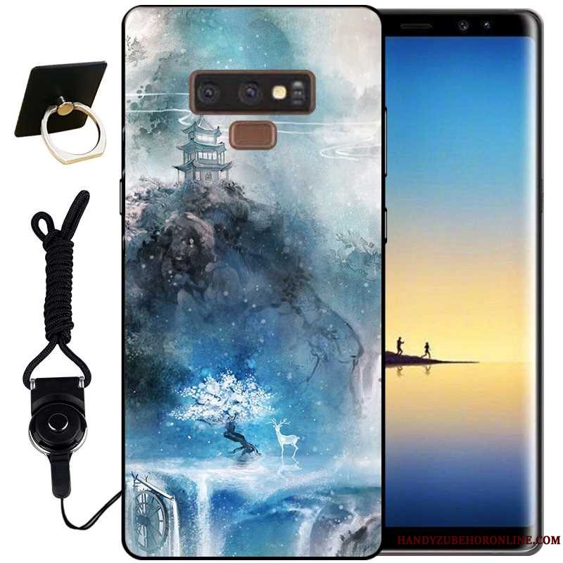 Etui Samsung Galaxy Note 9 Relief Lyserød Vind, Cover Samsung Galaxy Note 9 Tasker Anti-fald Telefon