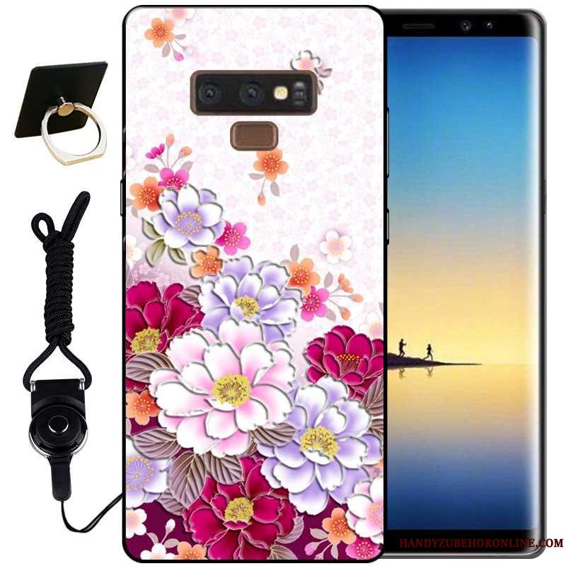 Etui Samsung Galaxy Note 9 Relief Lyserød Vind, Cover Samsung Galaxy Note 9 Tasker Anti-fald Telefon