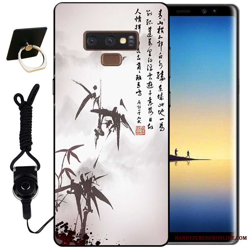 Etui Samsung Galaxy Note 9 Relief Lyserød Vind, Cover Samsung Galaxy Note 9 Tasker Anti-fald Telefon