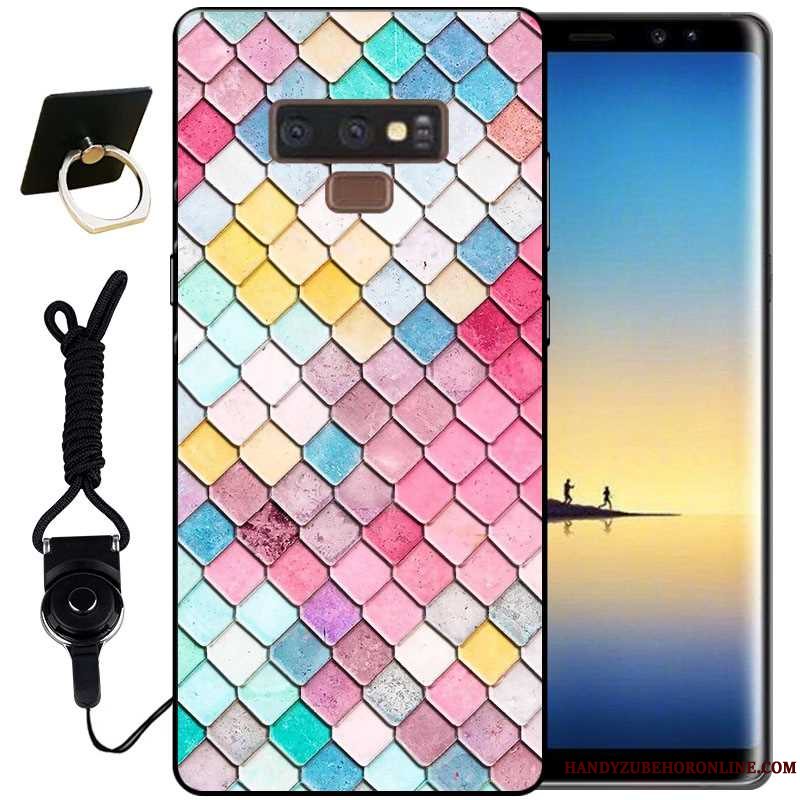 Etui Samsung Galaxy Note 9 Relief Lyserød Vind, Cover Samsung Galaxy Note 9 Tasker Anti-fald Telefon