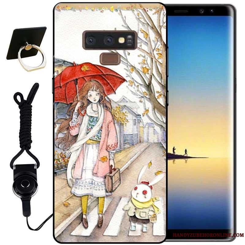 Etui Samsung Galaxy Note 9 Relief Lyserød Vind, Cover Samsung Galaxy Note 9 Tasker Anti-fald Telefon