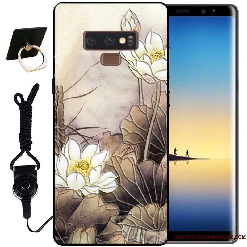 Etui Samsung Galaxy Note 9 Relief Lyserød Vind, Cover Samsung Galaxy Note 9 Tasker Anti-fald Telefon