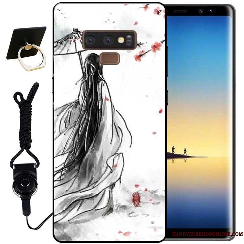 Etui Samsung Galaxy Note 9 Relief Lyserød Vind, Cover Samsung Galaxy Note 9 Tasker Anti-fald Telefon