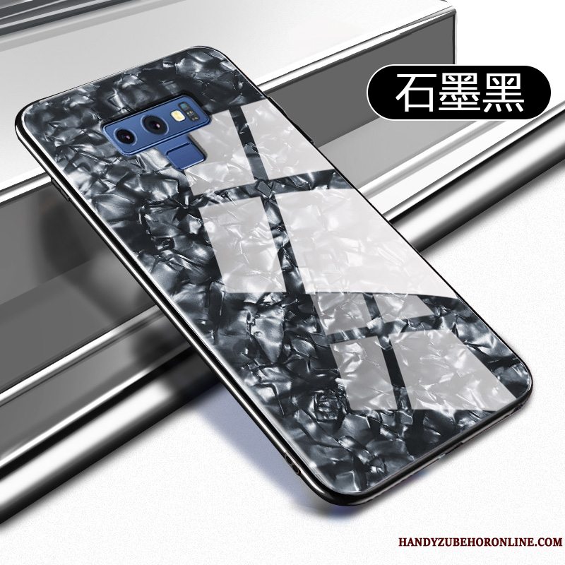 Etui Samsung Galaxy Note 9 Support Rød Glas, Cover Samsung Galaxy Note 9 Mønster Shell