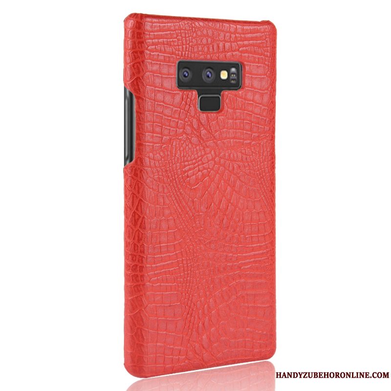Etui Samsung Galaxy Note 9 Tasker Hård Telefon, Cover Samsung Galaxy Note 9 Beskyttelse Nubuck Rød
