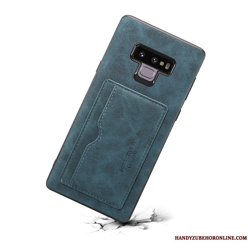 Etui Samsung Galaxy Note 9 Vintage Grøn Telefon, Cover Samsung Galaxy Note 9 Support Kort