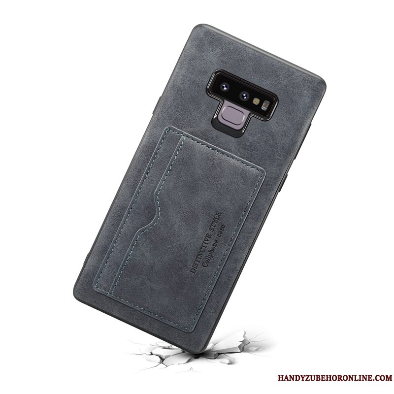 Etui Samsung Galaxy Note 9 Vintage Grøn Telefon, Cover Samsung Galaxy Note 9 Support Kort