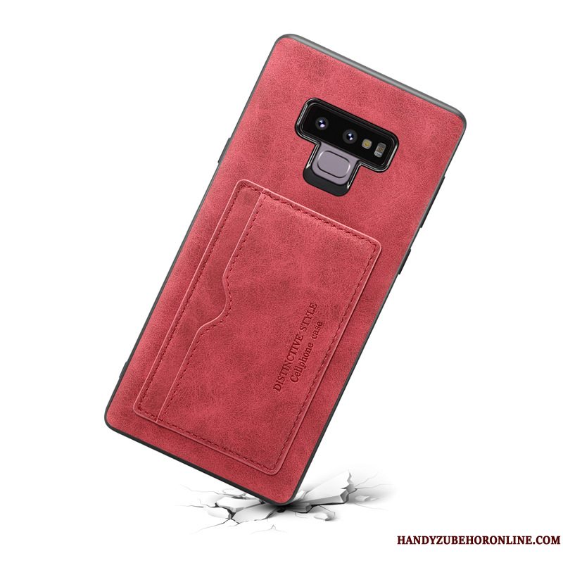 Etui Samsung Galaxy Note 9 Vintage Grøn Telefon, Cover Samsung Galaxy Note 9 Support Kort