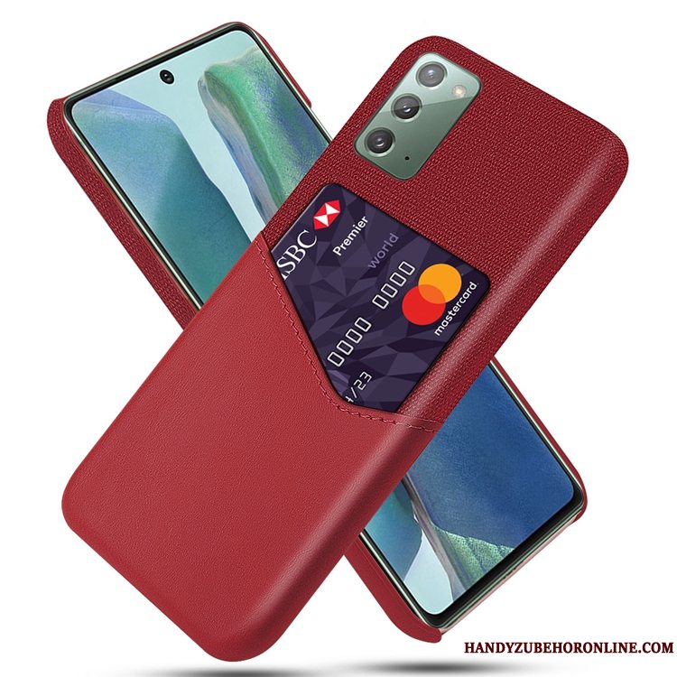 Etui Samsung Galaxy Note20 Tasker Anti-fald Nubuck, Cover Samsung Galaxy Note20 Rød Telefon