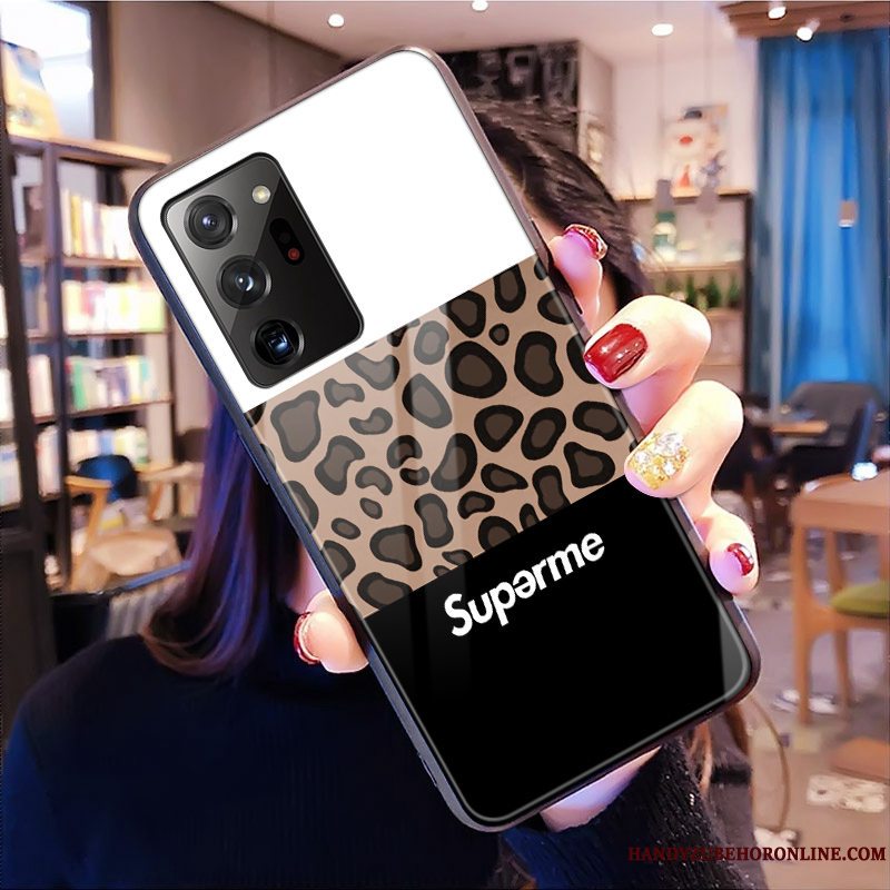 Etui Samsung Galaxy Note20 Telefonglas, Cover Samsung Galaxy Note20 Lyserød Leopard