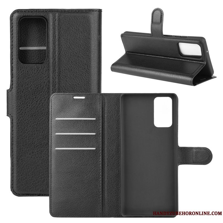 Etui Samsung Galaxy Note20 Ultra Læder Kort Skridsikre, Cover Samsung Galaxy Note20 Ultra Folio Telefonnubuck