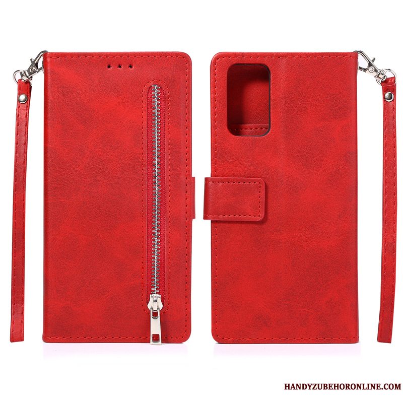 Etui Samsung Galaxy Note20 Ultra Læder Rød, Cover Samsung Galaxy Note20 Ultra