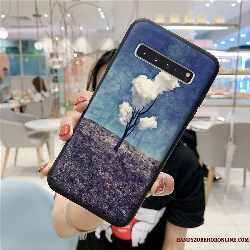 Etui Samsung Galaxy S10 5g Beskyttelse Anti-fald Blå, Cover Samsung Galaxy S10 5g Kreativ Af Personlighed Kinesisk Stil