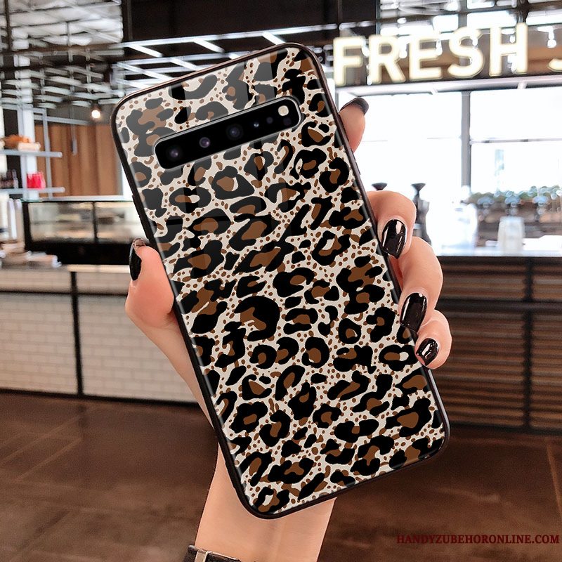 Etui Samsung Galaxy S10 5g Beskyttelse Leopard Net Red, Cover Samsung Galaxy S10 5g Glas Trend