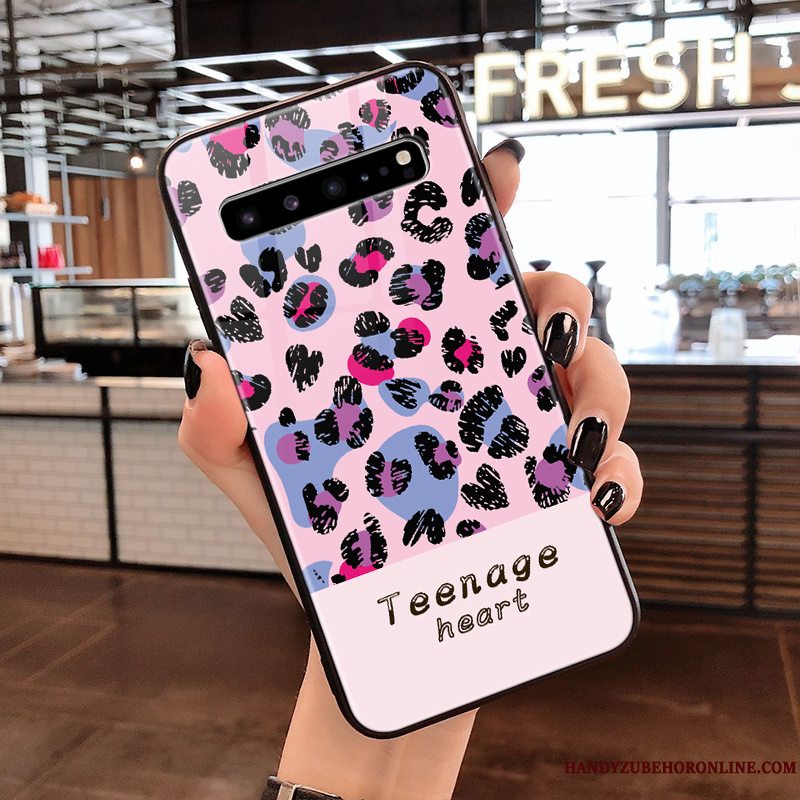 Etui Samsung Galaxy S10 5g Beskyttelse Leopard Net Red, Cover Samsung Galaxy S10 5g Glas Trend