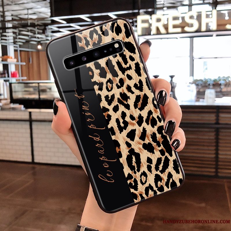 Etui Samsung Galaxy S10 5g Beskyttelse Leopard Net Red, Cover Samsung Galaxy S10 5g Glas Trend