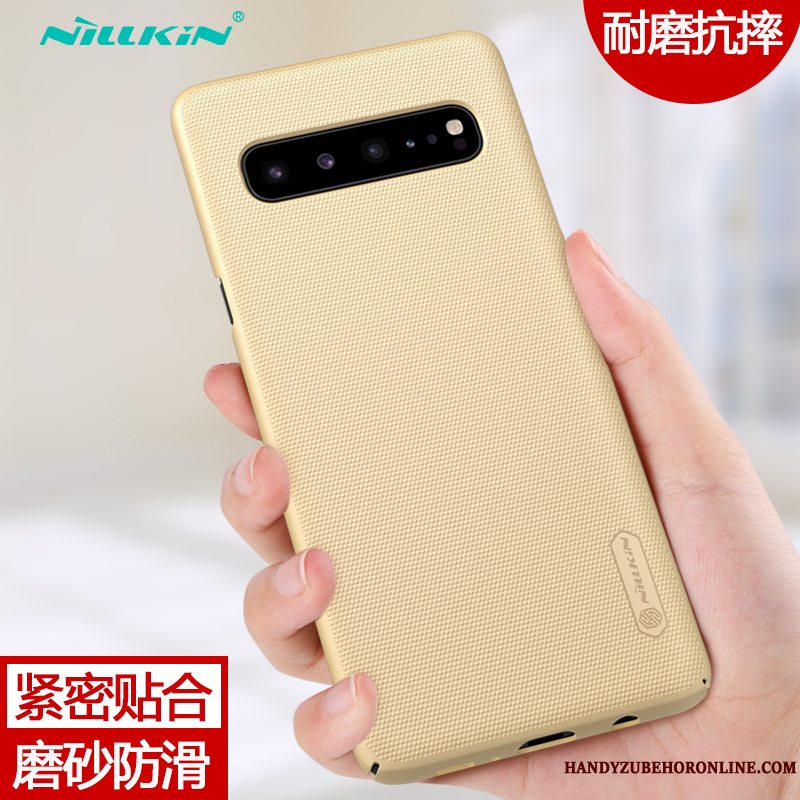 Etui Samsung Galaxy S10 5g Beskyttelse Skridsikre Guld, Cover Samsung Galaxy S10 5g Hård Nubuck