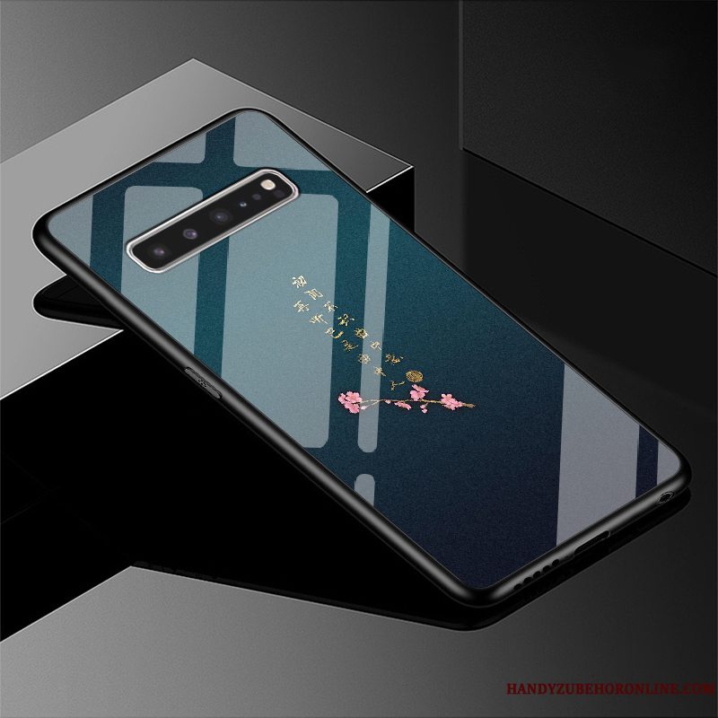 Etui Samsung Galaxy S10 5g Beskyttelse Spejl Blå, Cover Samsung Galaxy S10 5g Stjerneklar Hård