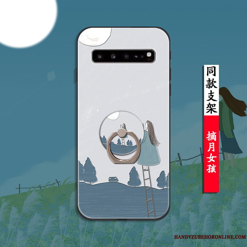 Etui Samsung Galaxy S10 5g Cartoon Blå Simple, Cover Samsung Galaxy S10 5g Blød Vind Trend