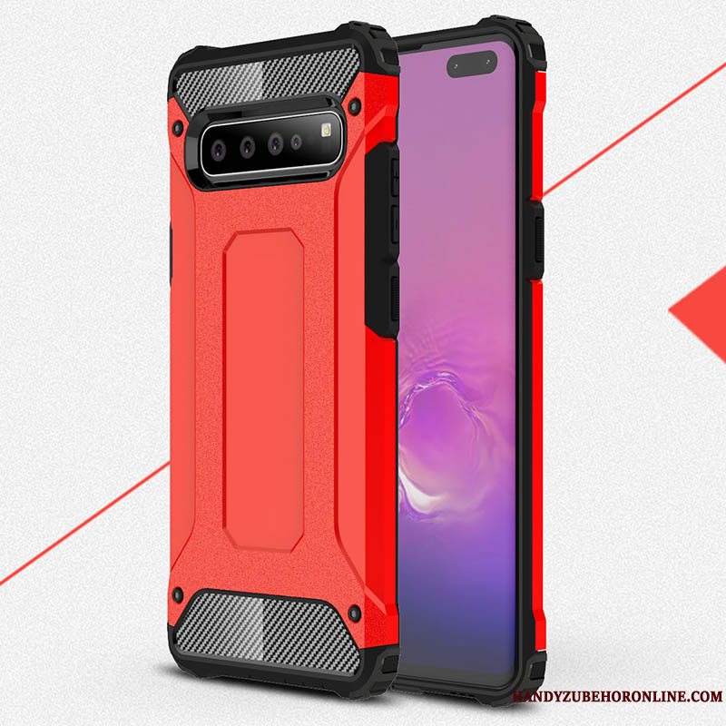 Etui Samsung Galaxy S10 5g Kreativ Nubuck Tykke, Cover Samsung Galaxy S10 5g Tasker Anti-fald Blå