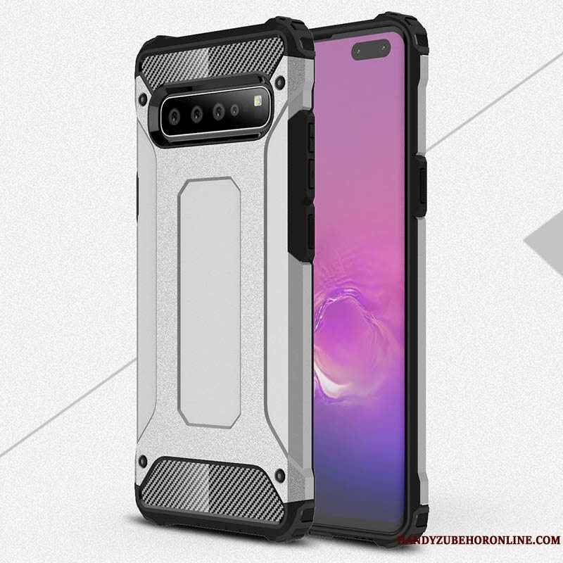 Etui Samsung Galaxy S10 5g Kreativ Nubuck Tykke, Cover Samsung Galaxy S10 5g Tasker Anti-fald Blå