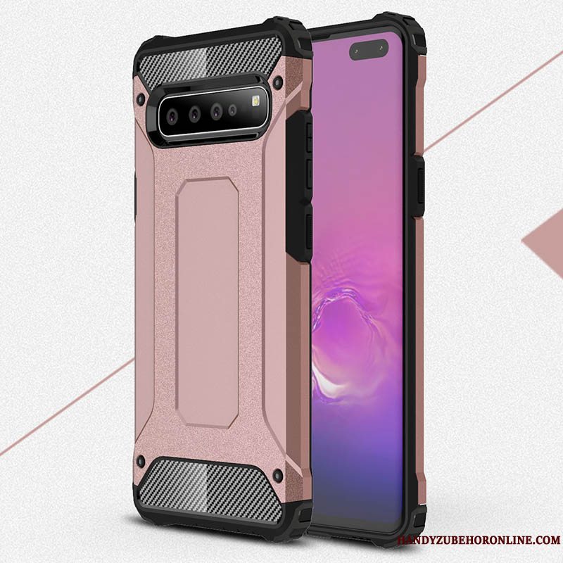 Etui Samsung Galaxy S10 5g Kreativ Nubuck Tykke, Cover Samsung Galaxy S10 5g Tasker Anti-fald Blå