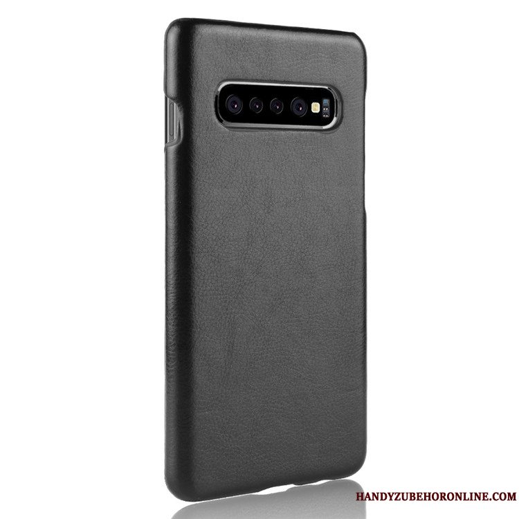 Etui Samsung Galaxy S10 5g Læder Hård Litchi, Cover Samsung Galaxy S10 5g Beskyttelse Kvalitet Telefon