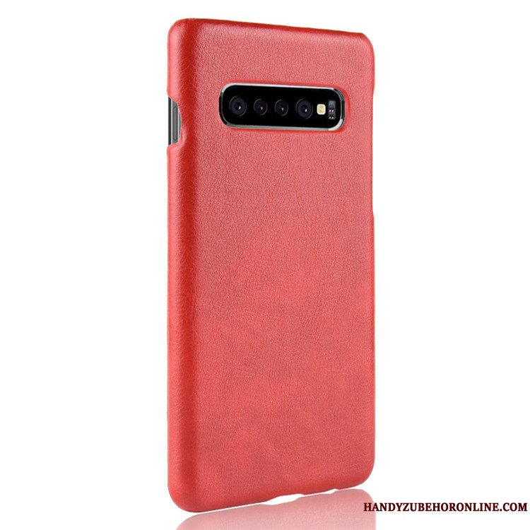 Etui Samsung Galaxy S10 5g Læder Hård Litchi, Cover Samsung Galaxy S10 5g Beskyttelse Kvalitet Telefon