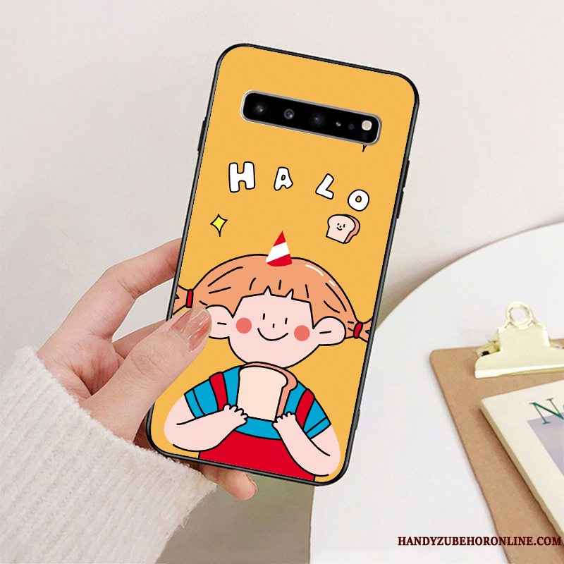 Etui Samsung Galaxy S10 5g Silikone Smuk Gul, Cover Samsung Galaxy S10 5g Cartoon Telefonelskeren