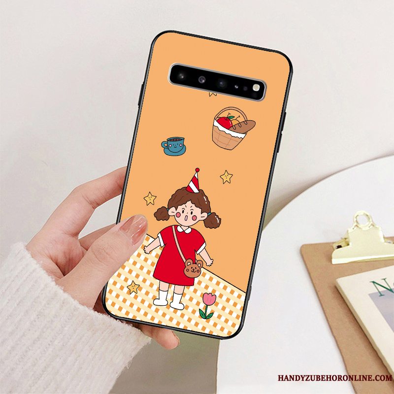 Etui Samsung Galaxy S10 5g Silikone Smuk Gul, Cover Samsung Galaxy S10 5g Cartoon Telefonelskeren