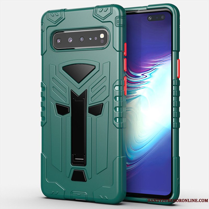 Etui Samsung Galaxy S10 5g Support Bagdæksel Telefon, Cover Samsung Galaxy S10 5g Beskyttelse Grøn