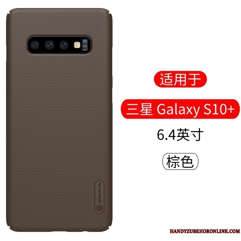 Etui Samsung Galaxy S10+ Beskyttelse Anti-fald Nubuck, Cover Samsung Galaxy S10+ Guld Telefon