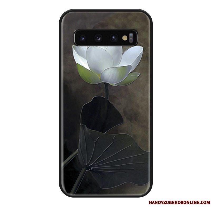 Etui Samsung Galaxy S10 Beskyttelse Kinesisk Stil Hvid, Cover Samsung Galaxy S10 Mode Hængende Ornamenter Simple