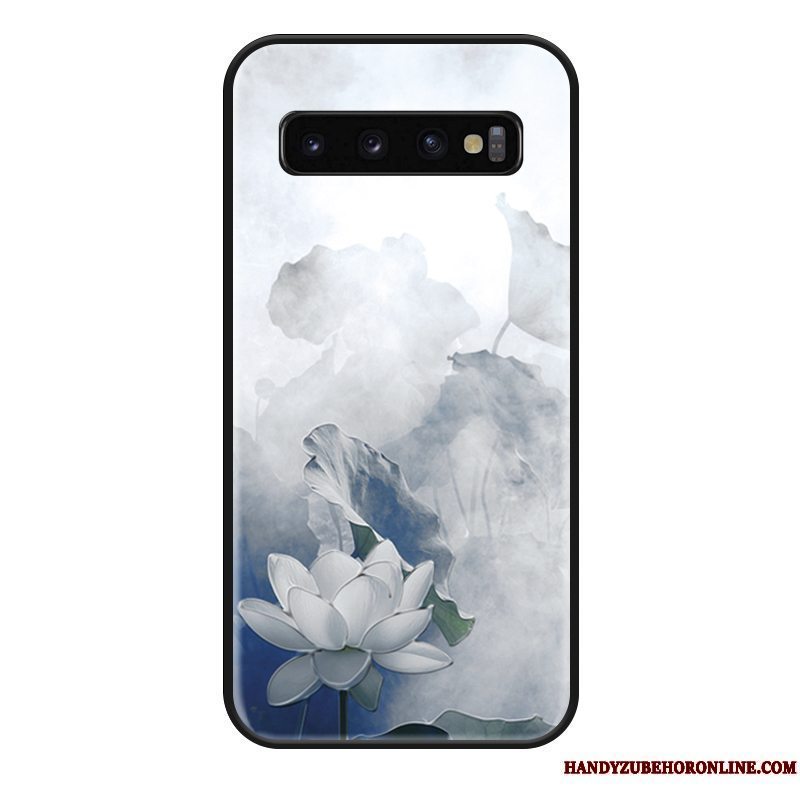 Etui Samsung Galaxy S10 Beskyttelse Kinesisk Stil Hvid, Cover Samsung Galaxy S10 Mode Hængende Ornamenter Simple