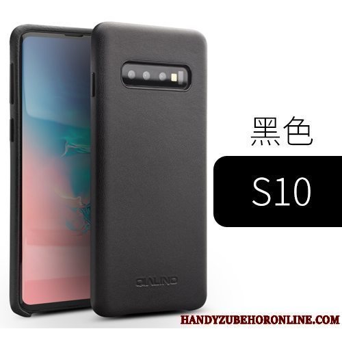 Etui Samsung Galaxy S10 Beskyttelse Lille Sektion Cow, Cover Samsung Galaxy S10 Læder Bagdæksel Simple