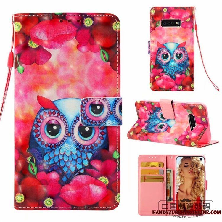 Etui Samsung Galaxy S10+ Beskyttelse Lyserød, Cover Samsung Galaxy S10+ Tegnebog