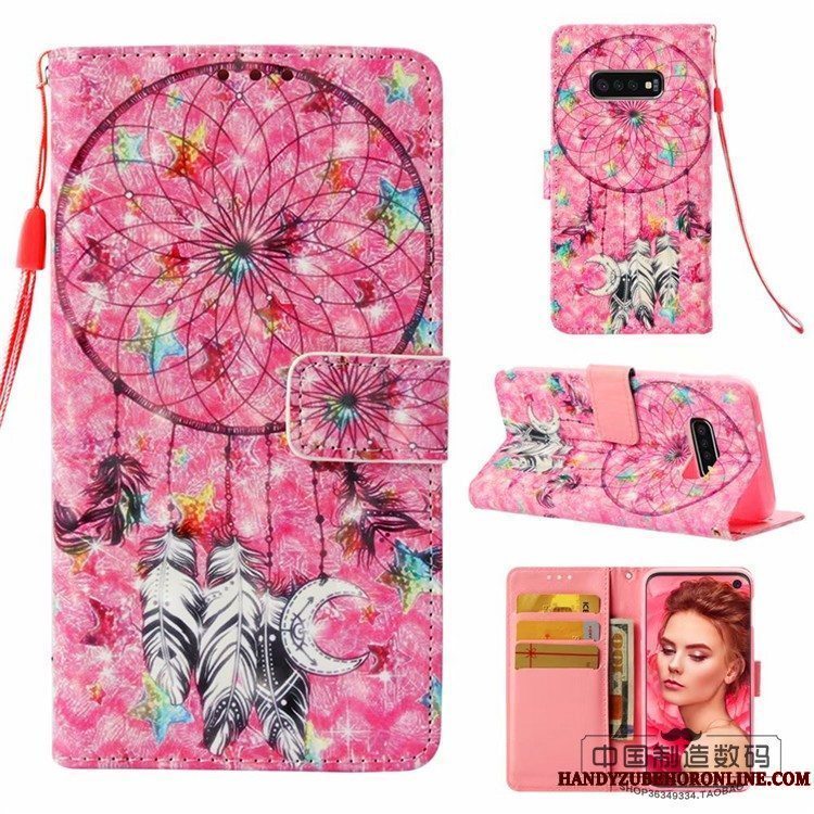 Etui Samsung Galaxy S10+ Beskyttelse Lyserød, Cover Samsung Galaxy S10+ Tegnebog