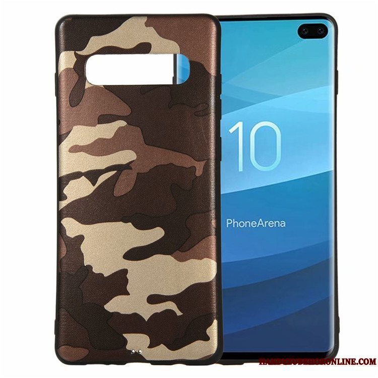 Etui Samsung Galaxy S10 Beskyttelse Ny Anti-fald, Cover Samsung Galaxy S10 Tasker Camouflage Hvid