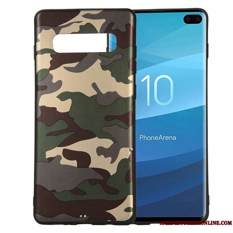 Etui Samsung Galaxy S10 Beskyttelse Ny Anti-fald, Cover Samsung Galaxy S10 Tasker Camouflage Hvid