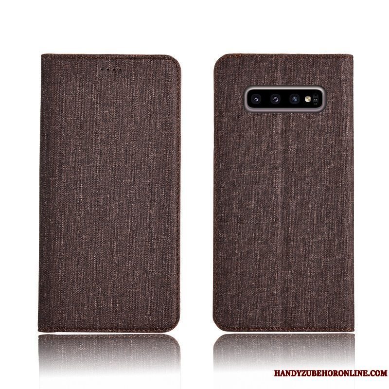 Etui Samsung Galaxy S10 Blød Bomuld Og Linned Grå, Cover Samsung Galaxy S10 Tasker Telefonny