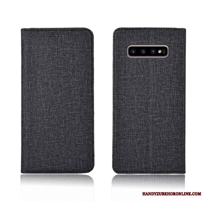 Etui Samsung Galaxy S10 Blød Bomuld Og Linned Grå, Cover Samsung Galaxy S10 Tasker Telefonny