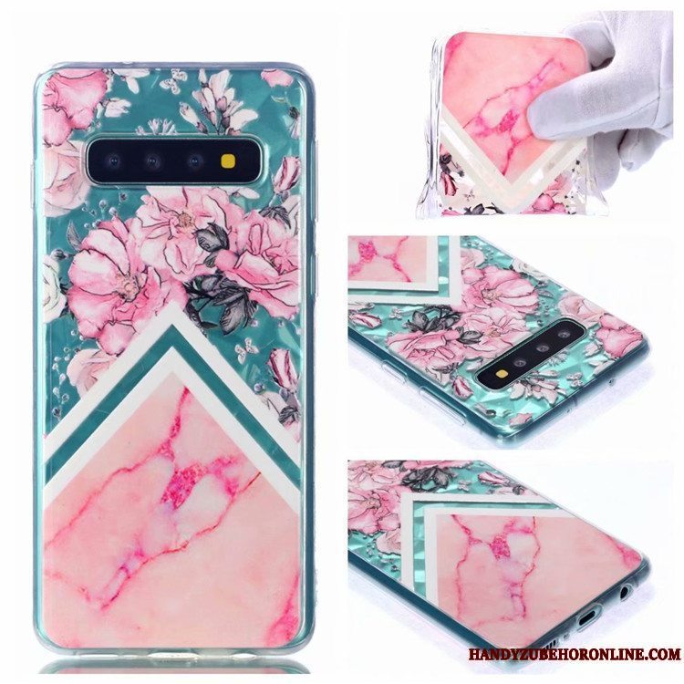 Etui Samsung Galaxy S10 Blød Gennemsigtig Mønster, Cover Samsung Galaxy S10 Cartoon Af Personlighed Grøn